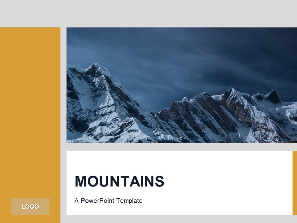 Free Orange PowerPoint Template Mountains