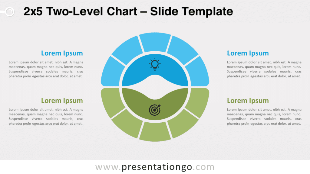 Free 2x5 Two-Level Chart for PowerPoint and Google Slides