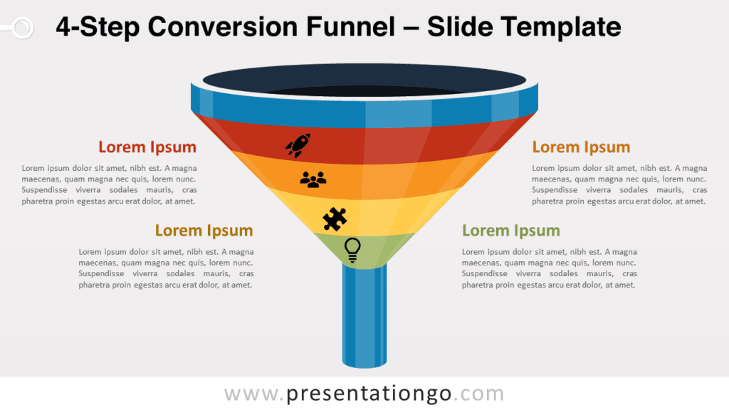 Free 4-Step Conversion Funnel for PowerPoint and Google Slides