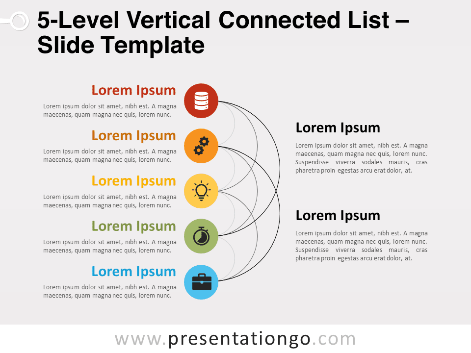 Free 5-Level Vertical Connected List for PowerPoint