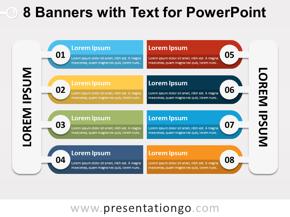 Free 8 Banners with Text for PowerPoint