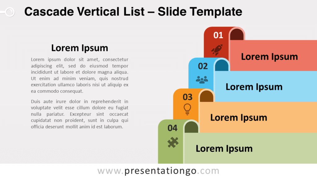 Free Cascade Vertical List for PowerPoint and Google Slides