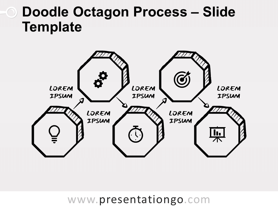 Free Doodle Octagon Process for PowerPoint