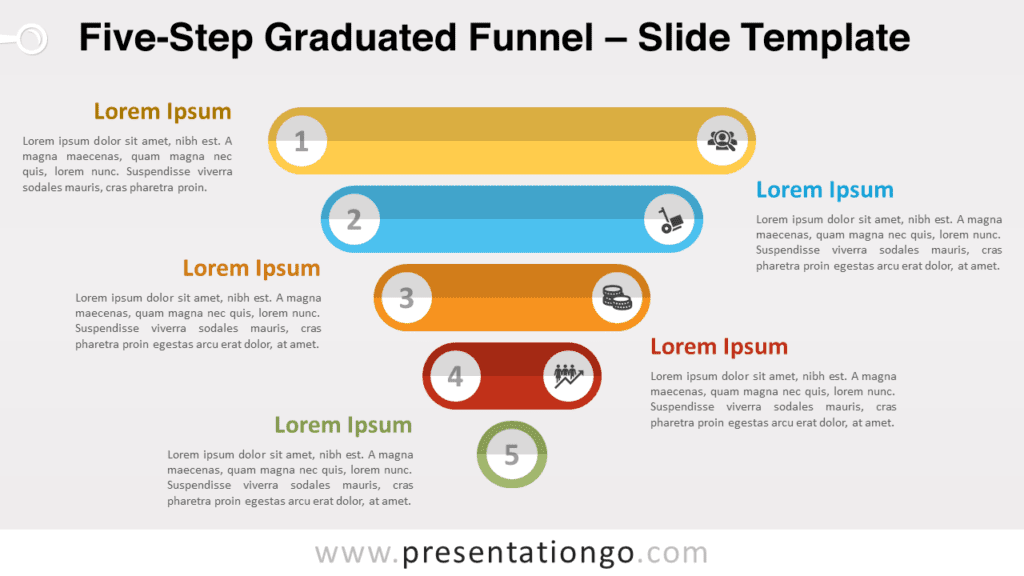 Free Five-Step Graduated Funnel for PowerPoint and Google Slides