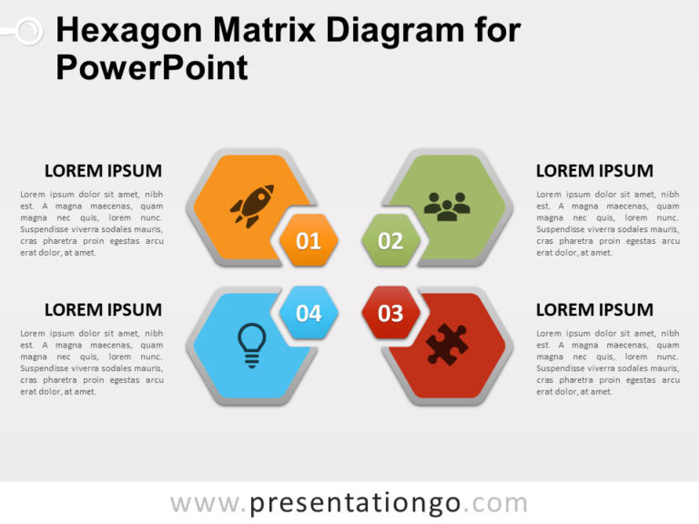 Free Hexagon Matrix Diagram for PowerPoint