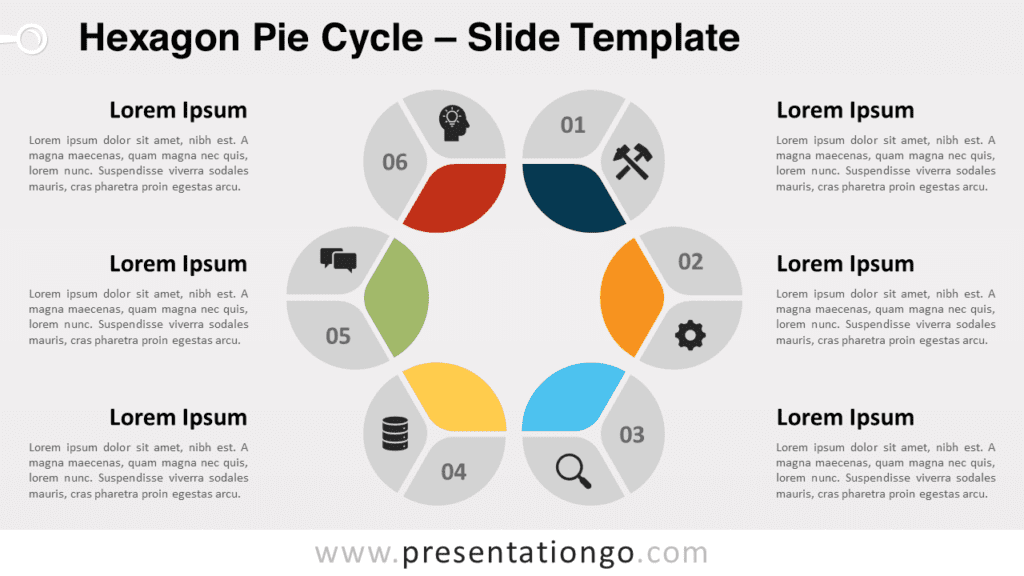 Free Hexagon Pie Cycle for PowerPoint and Google Slides