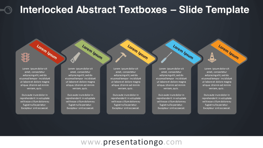 Free Interlocked Abstract Textboxes Graphics for PowerPoint and Google Slides