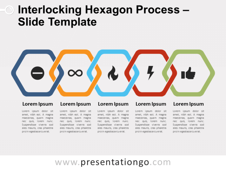 Free Interlocking Hexagon Process for PowerPoint