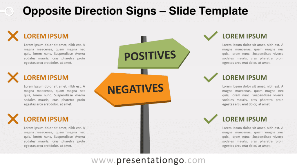 Free Opposite Direction Signs for PowerPoint and Google Slides