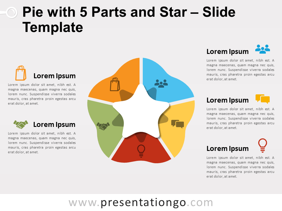 Free Pie w/ 5 Parts and Star for PowerPoint and Google Slides