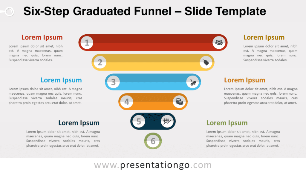 Free Six-Step Graduated Funnel for PowerPoint and Google Slides
