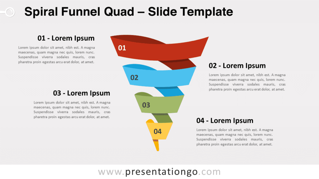 Free Spiral Funnel Quad for PowerPoint and Google Slides