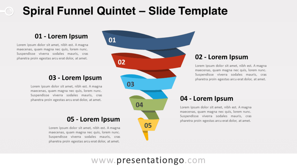 Free Spiral Funnel Quintet for PowerPoint and Google Slides