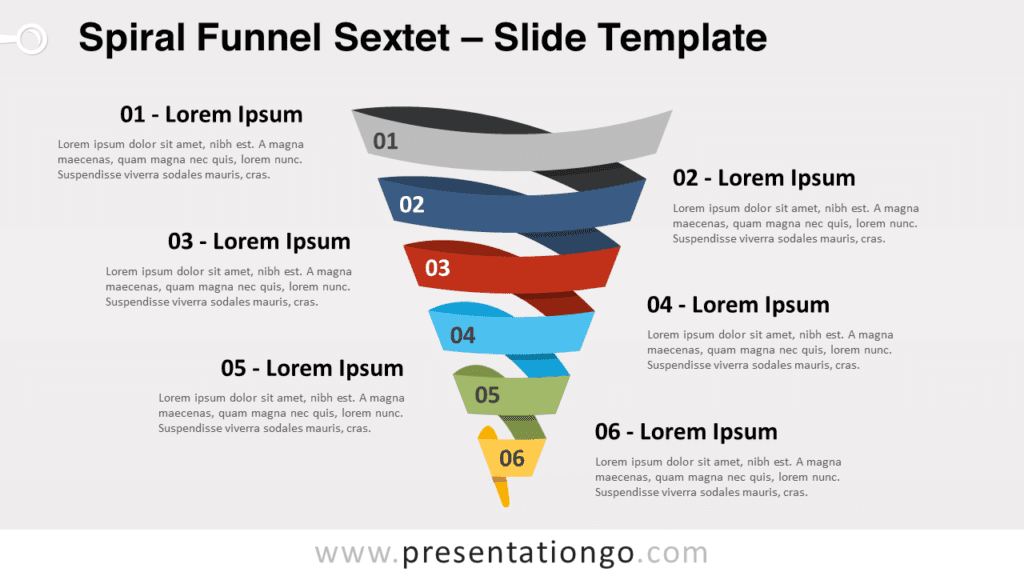 Free Spiral Funnel Sextet for PowerPoint and Google Slides