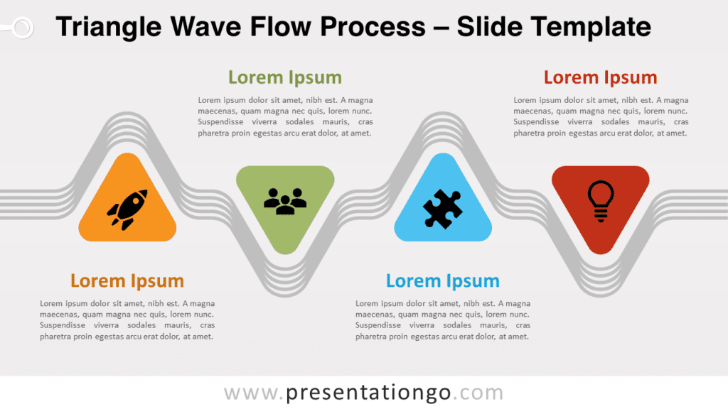 Free Triangle Wave Flow Process for PowerPoint and Google Slides